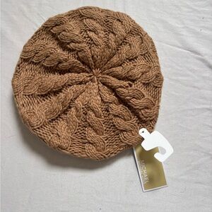 Michael Kors Brown Cable Knit Beret